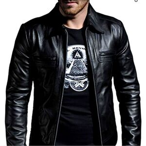 New Laverapelle Men's Genuine Lambskin Leather Jacket Black Motorcycle XLarge